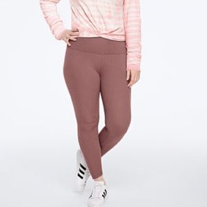 PINK HIGH WAIST COTTON RIB LEGGING